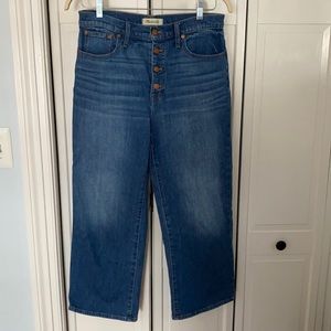 Madewell slim wide crop with exposed buttons